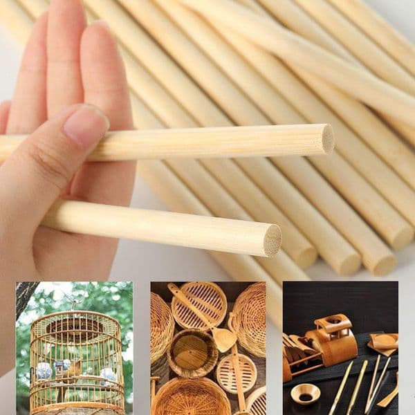 6-40pcs 3-8mm Round Bamboo Wood DIY Building Model Material Handmade Craft Furniture Lantern Birdcage Making Ornaments