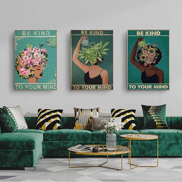 Retro Sheets Wall Art Vintage Pictures Canvas Paintings Be Kind Lose Your Mind Find Your Soul Yoga Posters Home Room Decoration