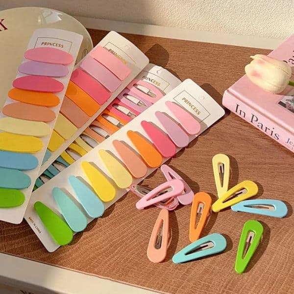 10pcs Frosted Simplicity Hairpins for Girls Rectangle Oval Drop Square Hair Clips for Kids Snap Hair Clips Hairpins Click Clack