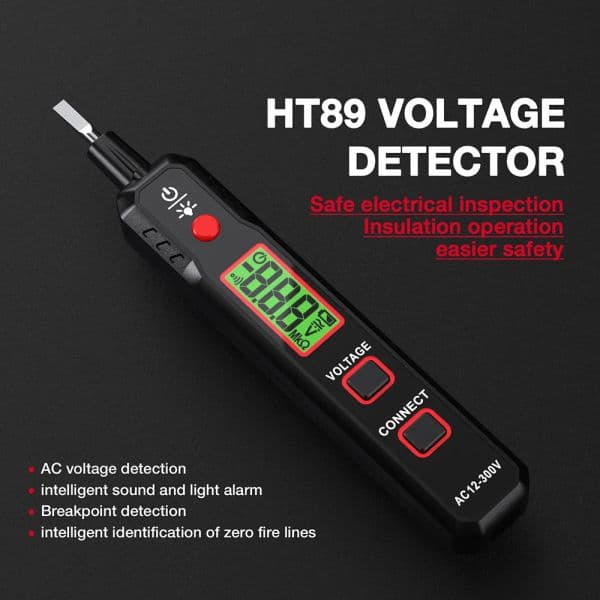 HT89 AC 12V-300V Voltage Detector Pen Breakpoint Finder Continuity Test Smart Voltage Indicator Live Tester Electrical Tools