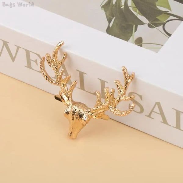 1pc Exquisite Metal Cute Deer clasp buckle Buckles Bag Purse Hat Decor Hardware DIY Leather Craft Accessory Golden 60mm