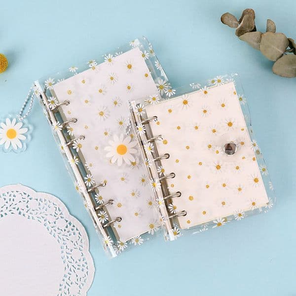 Ins Daisy Flowers new Loose Leaf Notebook Cover A6 A7 Notepad Ring Binder Journal Planner Notebook Korean 2025 Stationery Office Supplies
