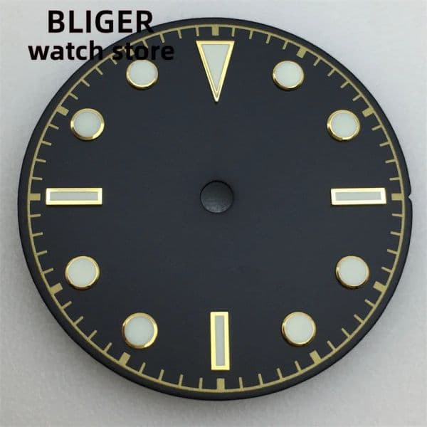 BLIGER 29mm dial Black gray Green Blue dial Green luminous Suitable for NH34 NH35 NH36 ETA 2824 PT5000 Miyota DG series movement