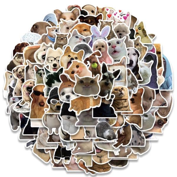 10/30/50/100pcs Funny Cat 2025 Dog Meme Stickers new Decal DIY Scrapbook Suitcase Skateboard Laptop Graffiti Cute Animal Stickers Toy