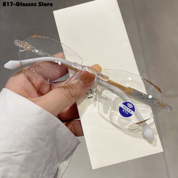 Reading Glasses Women Ultralight Cutting Frame Presbyopia Eyeglasses Blue Light Blocking Farsighted Eyewear +1.0 To + 4.0