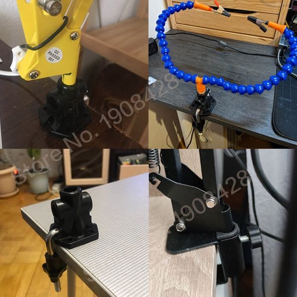 Universal Bracket Clamp LED Lamp Accessories DIY Fixed Screw Metal Plastic Desk Lamp Holder Clip for Broadcast Mic Stand Clamp