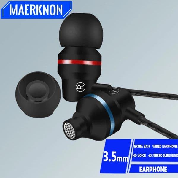 Wired Earphones 3.5mm Extra Bass With Microphone Sports Music Stereo Headset For Xiaomi Huawei Samsung Phone Headphones In Ear