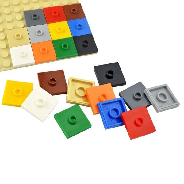 50Pcs DlY Bricks 2x2 with 1 Stud Dots Changeover Catch For Building Block Parts Educational Creative Toys Compatible 23893 87580
