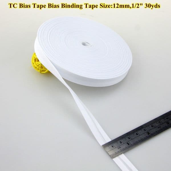 Polyester Bias tape Bias Binding Tape,bias tape,size:12mm, width:1/2 inch, 30yds the least narrowest DIY Sewing folded bias tape