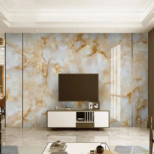 3D Wallpaper Modern 2025 Light Golden Abstract Marble Wall Paper Living Room new TV Sofa Study Backdrop Wall Home Decor Murals 3 D
