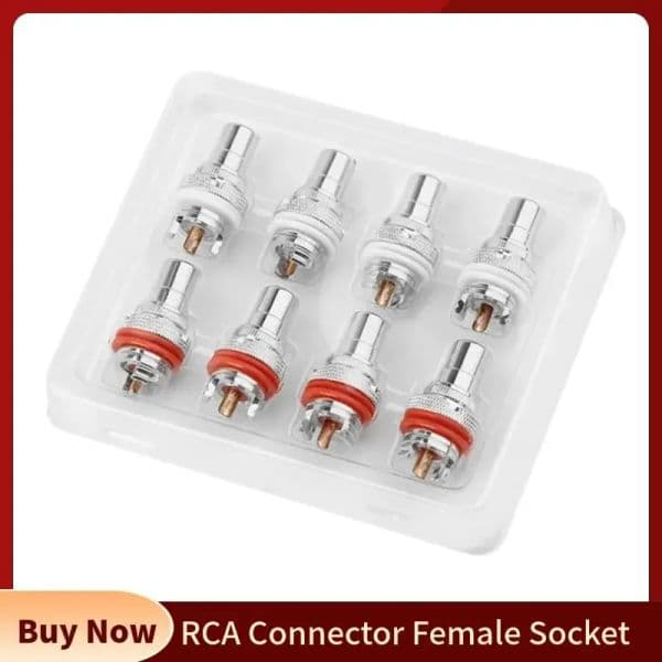 Wholesale RCA Connector Socket Chassis Panel Mount Female Speaker Terminal Bright Dumb Rhodium Plated Jack HiFi Audio Plug