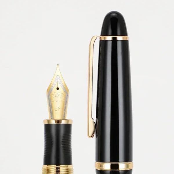 Jinhao X850 Fountain Pen Elegant Black Barrel Gold Clip Fine Medium Iraurita Nib for Writing Signature Office School Supplies