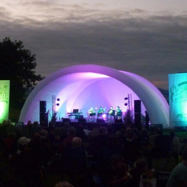 white waterproof oxford giant inflatable stage cover arch style dome tent open air roof canopy for concert or wedding party events