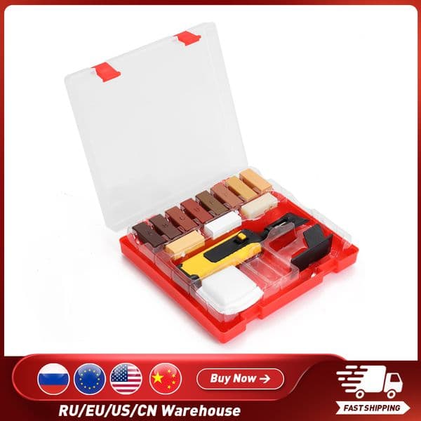 Laminate Repairing Kit Wax System Floor Worktop Sturdy Casing Chips Scratches Mending Tool Set Floor Repair Suit