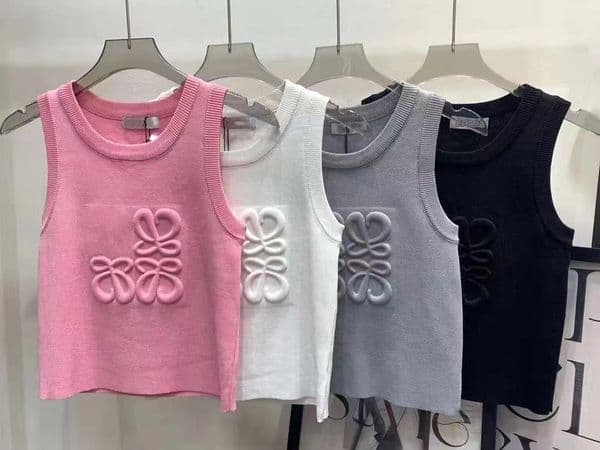 Summer fashion tank top women female knitted designer vest sexy embroidery inlaid diamond vest ventilation woven top