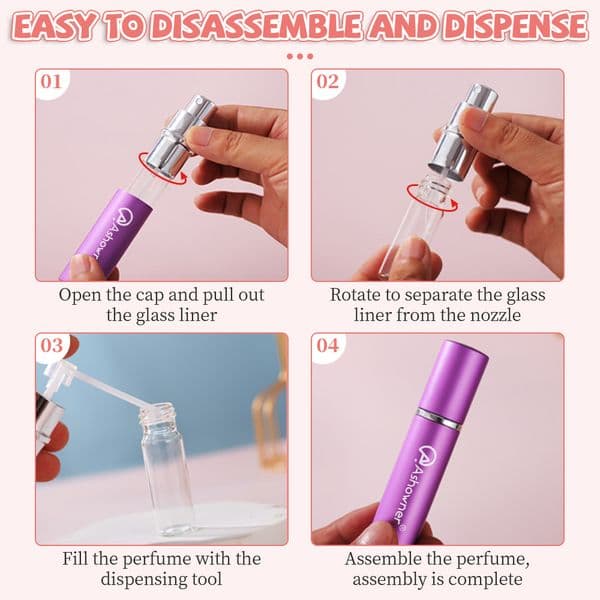 5/10ml Mini Perfume Glass Bottle Refillable Travel Perfume Atomizer Spray Bottle Aluminum Empty Perfume Bottle Liquid Container