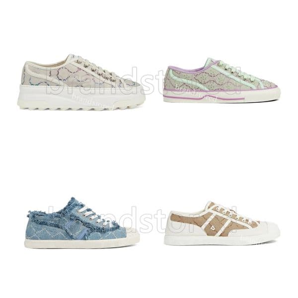Designer Sneakers DOUBLEG Sneaker Tennis 1977 Sneaker Women Sneaker Rhinestone Lido Sneaker Platform Shoes Canvas Jeans Denim Sneaker 35-45