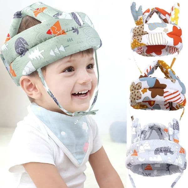 Soft baby head pillow protection cushion toddler pillow cartoon image 360 degree protection pillow breathable rebound anti-fall 241204