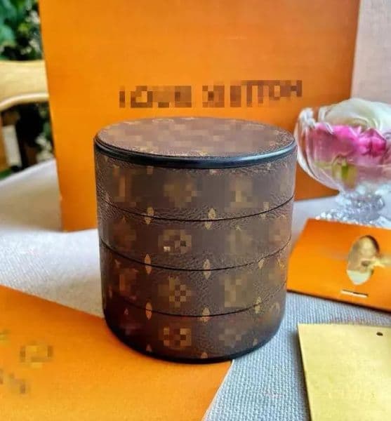 Designer Fashion Leather Desktop Storage Box With Mirror - 4-Layer Compartment Organizer For Jewelry And Accessories art Free Shipping
