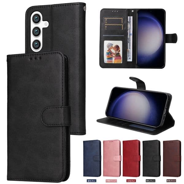 S26 Case Classical Leather Wallet Cases For Samsung A37 A57 A17 A07 S25 Edge Ultra Plus A36 A56 A26 A16 A06 S24 FE Card Slot ID Holder Vintage Flip Cover Pouch