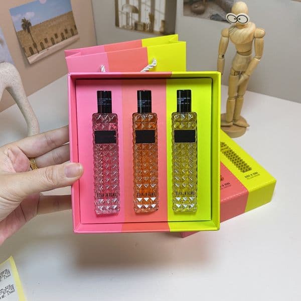 Born In Roma Donna Perfume Set 15Ml*3 CORAL FANTASY Yellow Dream Travel Size High Quality Long Lasting Fragrance