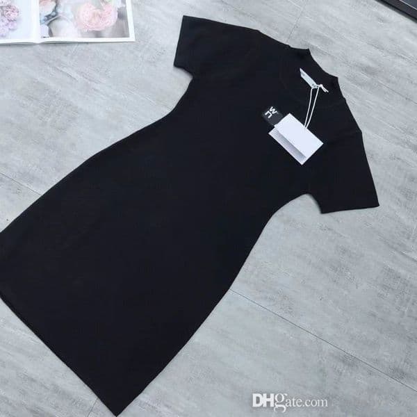 fashion elegant designer dress womens clothes chest letter printed bodycon sexy night alexanders wangs club short sleeve dresses for woman CZNT