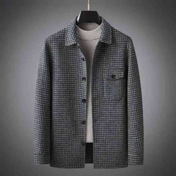 Autumn Winter New Fashion Turn-down Collar Plaid Long Sleeve Jackets Mens Clothing Korean Button Pockets Trend Chic young TopsXJ241212