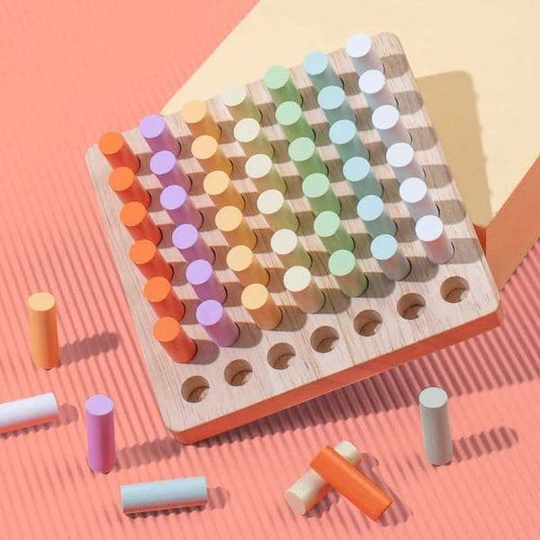 Kid Montessori Early Education Wooden Colorful Plugboard Hand-eye Coordination Training Sense Color Cognitive Educational ToysXJ241212