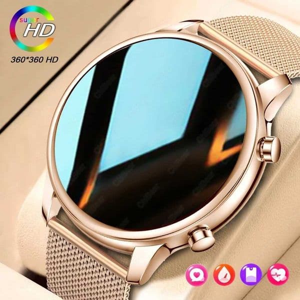 New 1.27-inch Womens Smart Watch Heart Rate Health Customized Dial Womens Fashion Bracelet BT Call Smart Watch T241213