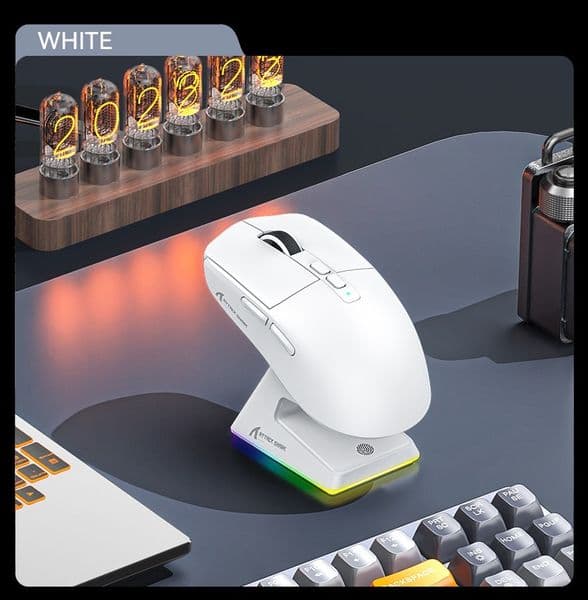 x6 paw3395 bluetooth mouse trimode connection rgb touch magnetic charging base macro gaming mouse