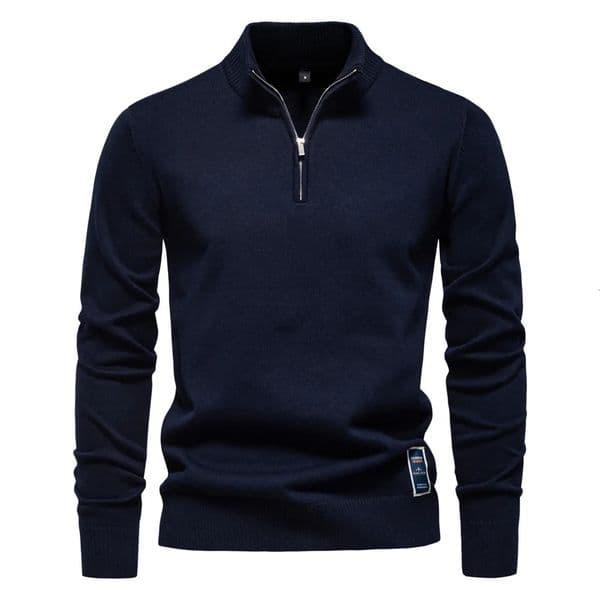 2025 Autumn Mens Sweatwear Warm Pullover Solid Color Half Zipper Casual Sweater Slim Long Sleeve Sweatshirts Winter Top 241216