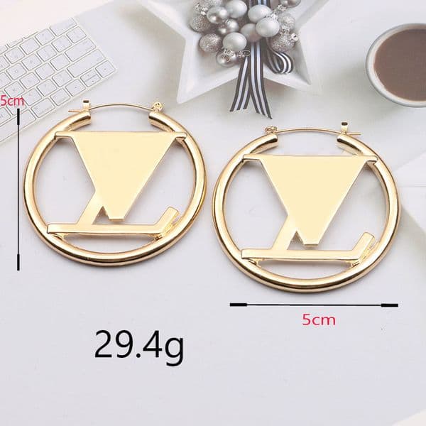 Stud 5CM Hoops Big Gold Hoop Earrings Lady Orrous Girls Ear Studs Classic Jewelry Earring Valentines Day Gift Engagement for Women AA