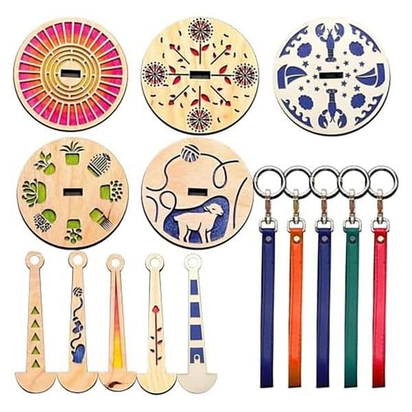 Wood Yarn Holder Portable Wooden Yarn Holder With Wrist Strap Knitting Crocheting Embroidery Accessories For Hats Cardigans Sock