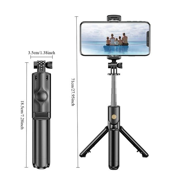 Bluetooth Wireless Selfie Stick Mini Tripod Monopod Remote 2025 Shutter With Fill Light for iPhone Samsung Xiaomi Phone Holder