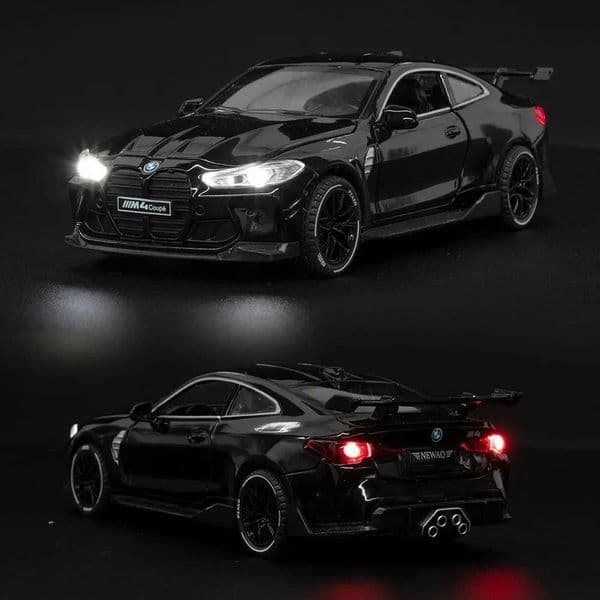 1 32 BMW M4 Coupe sports car high simulation die-casting metal alloy model car sound light pull back series childrens toy giftXJ250407