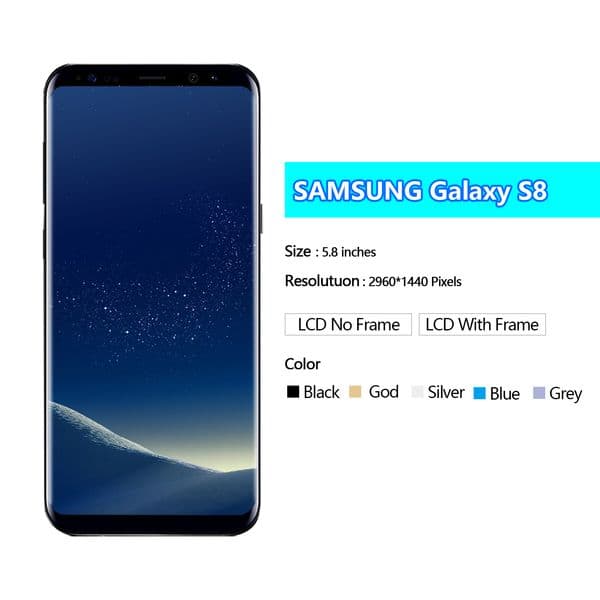 OLED LCD Display for SAMSUNG Galaxy S8 G950F G950FD G9500 G950U LCD Display 2025 Touch Screen Digitizer Replacement No Burns