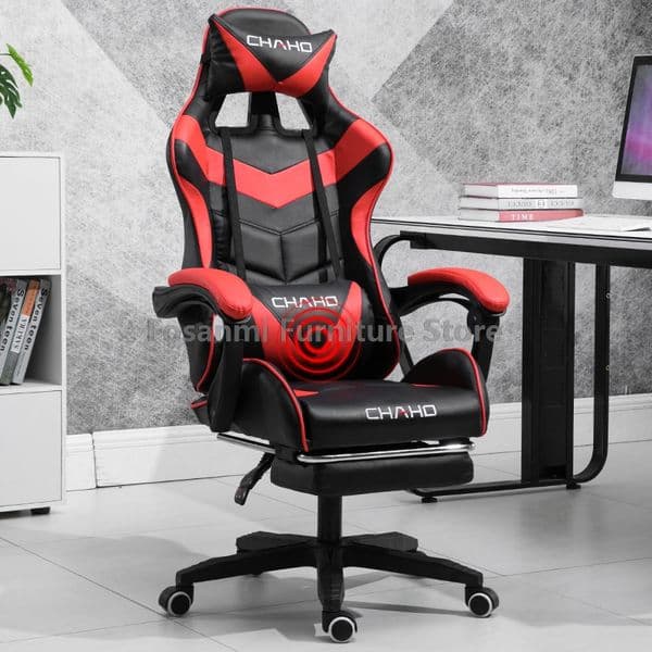 Adjustable High Back Comfortable Gamer Chairs Swivel Home Office Desk Chair Gaming Computer Armchair with Headrest and Waistrest