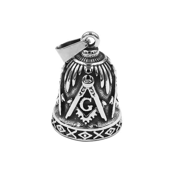 Freemason Masonic Bell Pendant Necklace Stainless Steel Fashion Mason Biker Mens Pendant