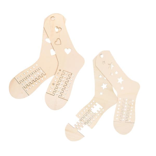 4 Pcs Hand Knit Sock Form Woven Stocking Display Models Blockers Knitting Props Telescopic Molds