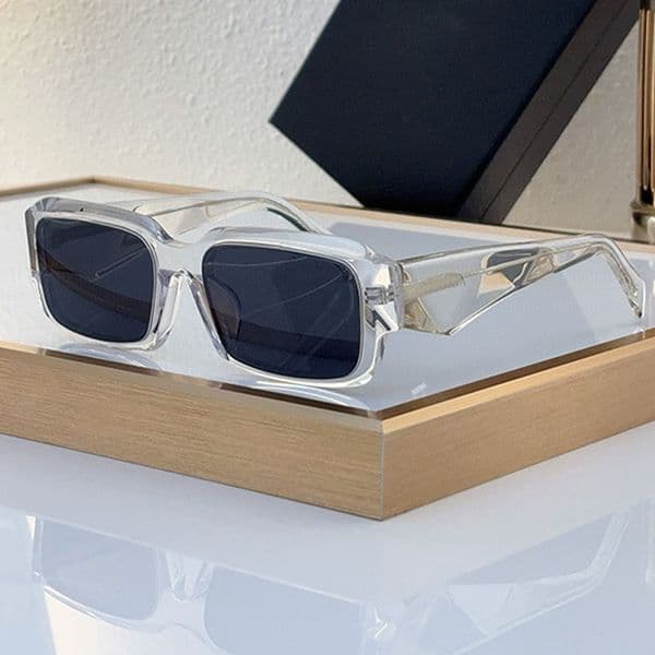 Fashion Small Frame Rectangular Sunglasses PR 27ZS Classic Black And White Popular Glasses Temple Symbol Male And Female Driving Travel Leisure Style