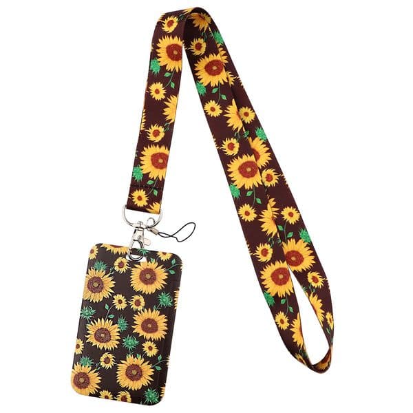 CB1428 Sunflower Cell Phone Straps Keychain Lanyard For Keys USB ID Card Badge Holder Keycord Necklace Ribbon Accessories