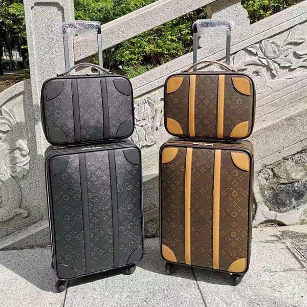 Suitcases Designer with for Women 20 Carry on Luggage Four Wheels Men Trolley Rolling Bag Old Flower Brand Luggages Sets