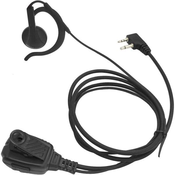 Big G Shape Earpiece Wrap Around Headset Walkie Talkie 2 Pin Ear Piece with Ptt and Mic for Midland gxt x-tra Xtra Talker gmrs GTX 1000 1000g 1050