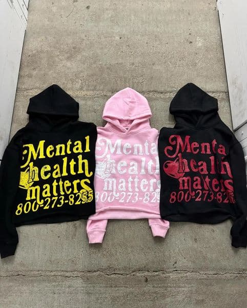 Y2k Mental Health Matters Print Hoodies Women Men Oversized Hoodie Goth Grunge Streetwear Sweatshirt Harajuku Gothic Clothes 241227