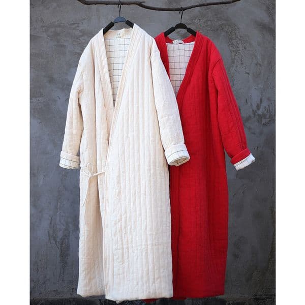 (61) Loose winter clothing, large size, cotton and linen retro cotton coat, ladies' temperament, literary long cotton robe