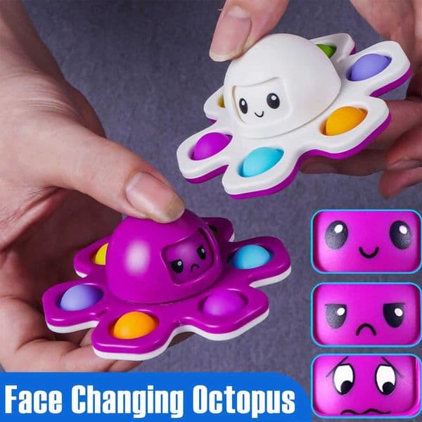 1 new anti pressure push bubble Fidget rotator facial change sensor toy Push popete rotator decompression Fidget childrens toy W241230