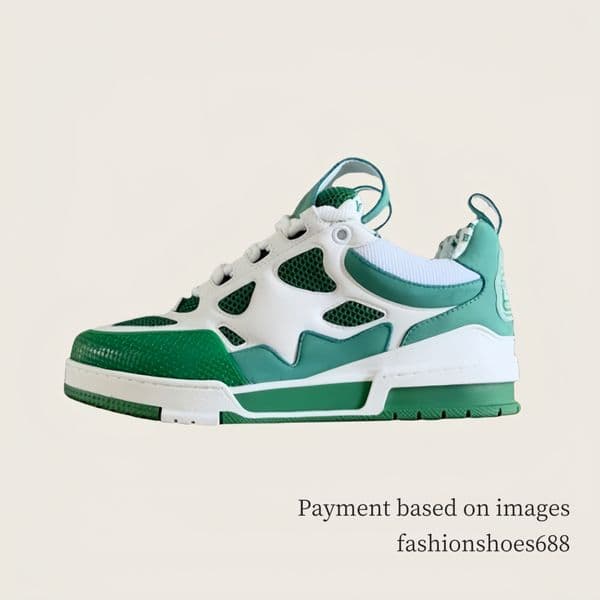 green Thick couple shoes casual breathable comfortable leather denim patchwork mens and womens shoes luxury designers new board shoes Sies 35-47 +box 10 A
