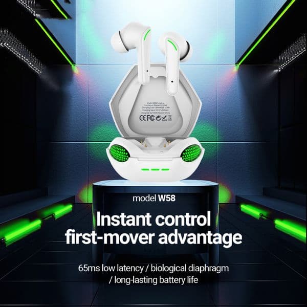 Celebrat cross-border wireless Bluetooth headset heavy low semi-in-ear TWS headset mobile phone stereo headset W58