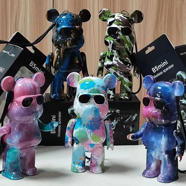 B5 Mini Graffiti Bear Wireless Bluetooth Speaker Random Colors 5.0 USB Brand Home Furnishing Stereo Desktop Portable Speakers