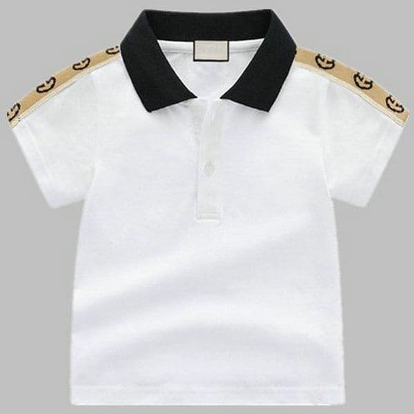 New Summer Baby Boys Brand T-shirts Letters Printed Kids Short Sleeve T-shirt Cotton Children Turn-Down Collar Shirt Child Tops Tees